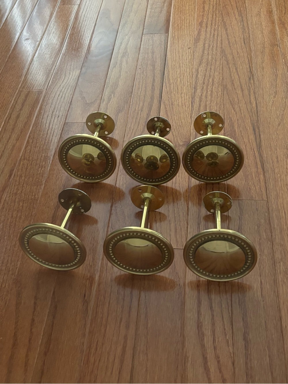 Set of 6 Brass Round Curtain Drawbacks Wall Hook Drape Tie Backs